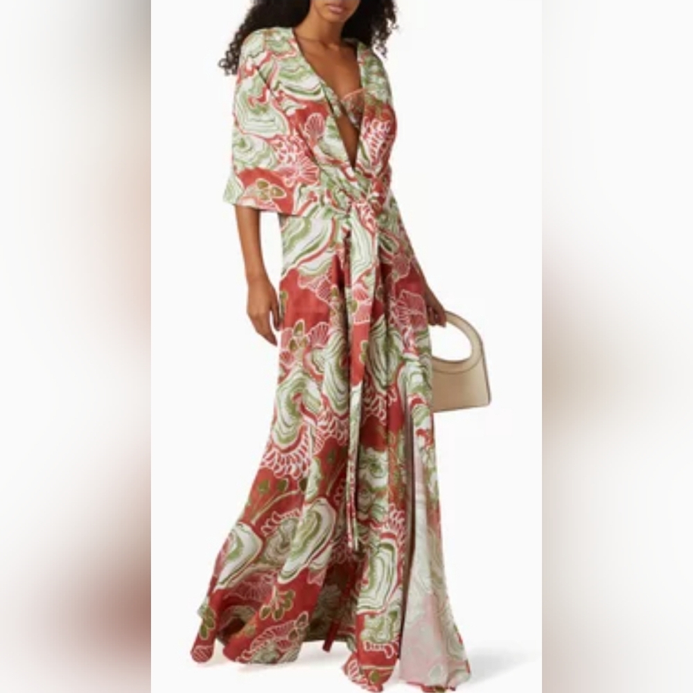 Andrea Iyamah | Gamba Maxi Tie-Waist Robe - Picture 12 of 13
